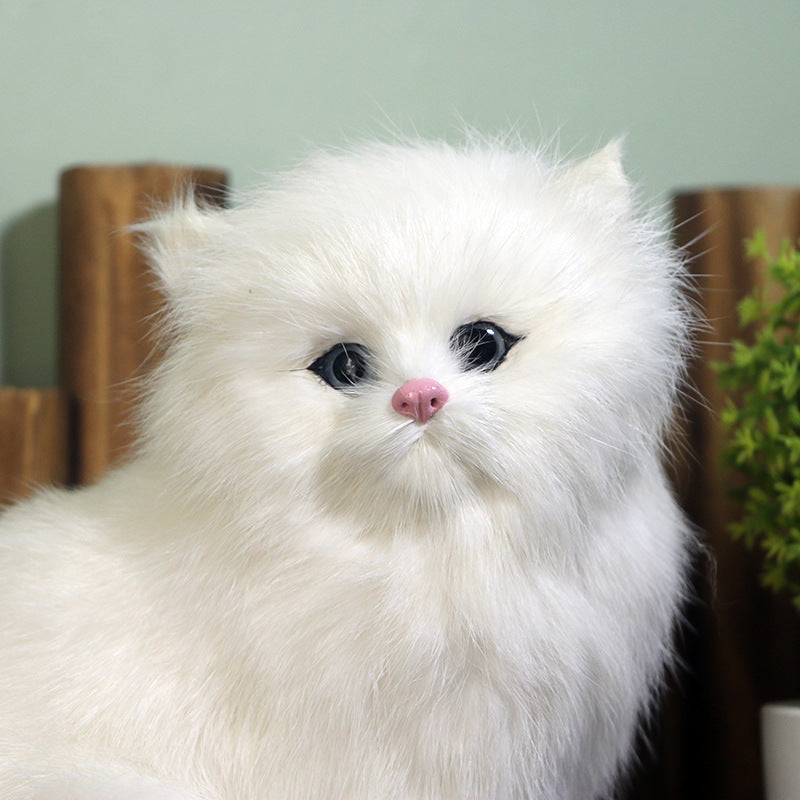 Handmade Imitation Persian Cat With Genuine Leather Fur, High-End Gifts, Jewelry And Crafts