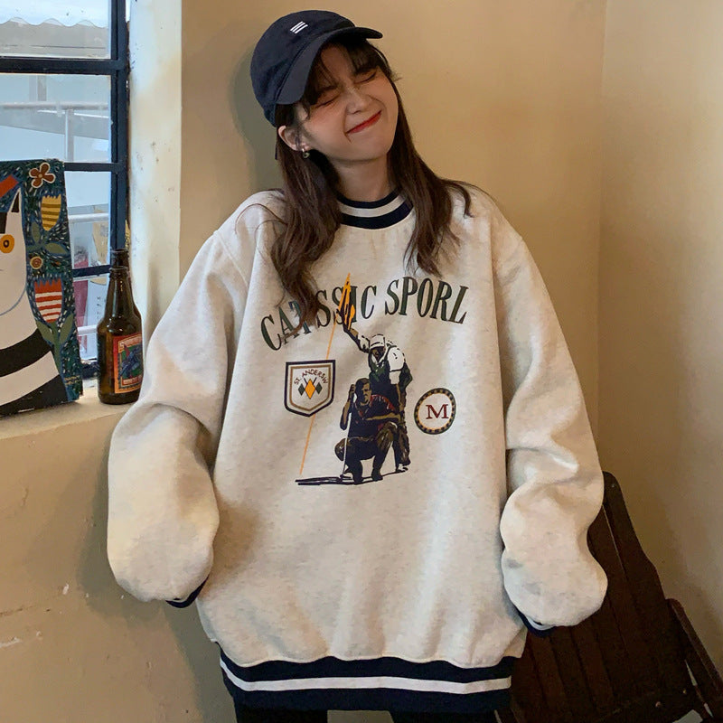Women's Autumn And Winter Loose Korean Style Sweatshirt