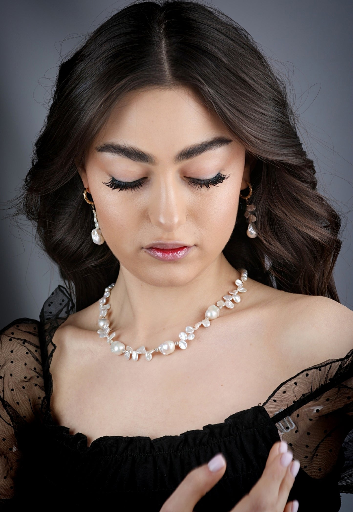 Gold-Plated Baroque Pearl Earrings | Handmade Jewelry Armenia