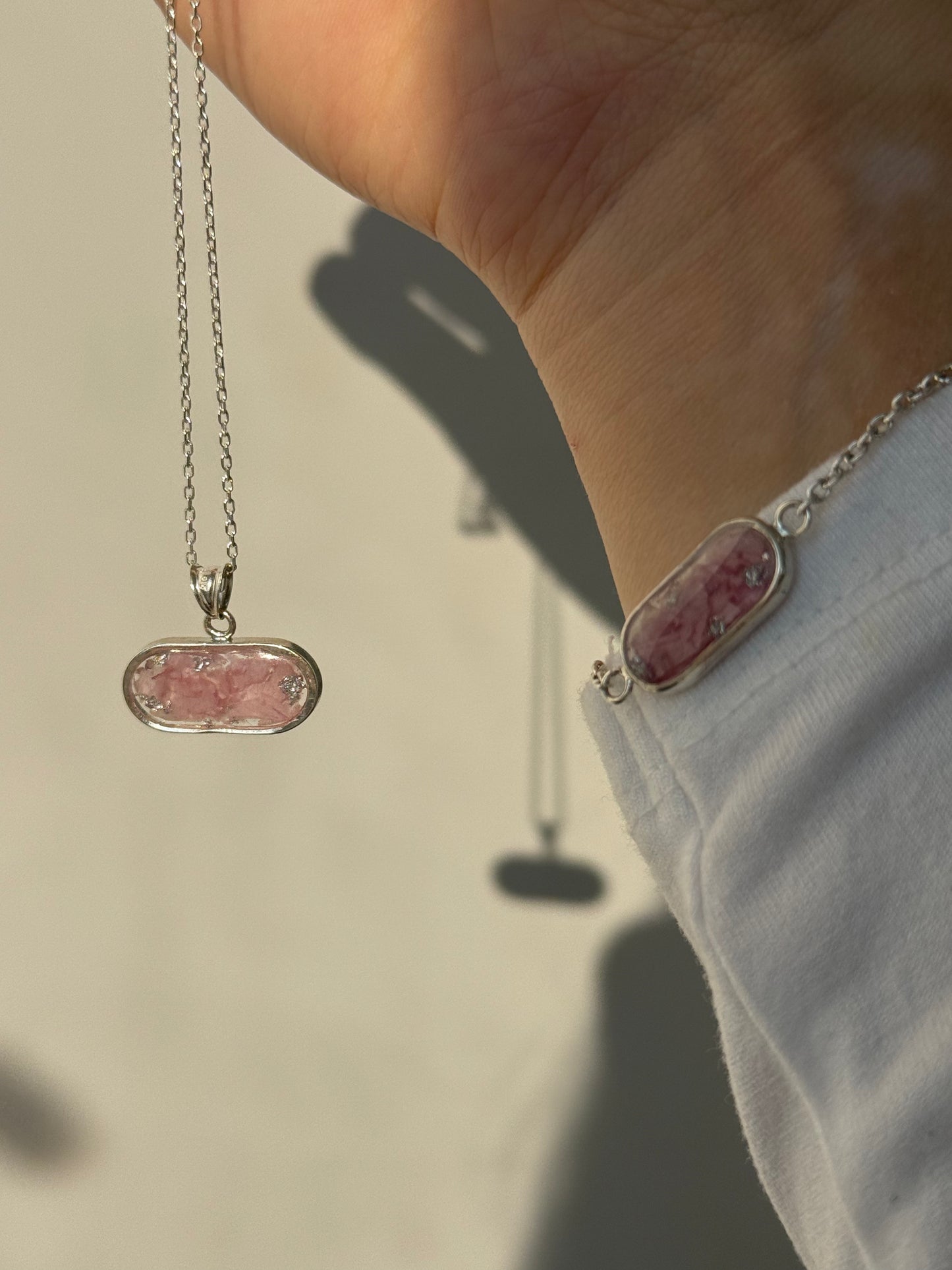 Handmade Rose Petal Necklace and Bracelet Set – 925 Sterling Silver | Armenia