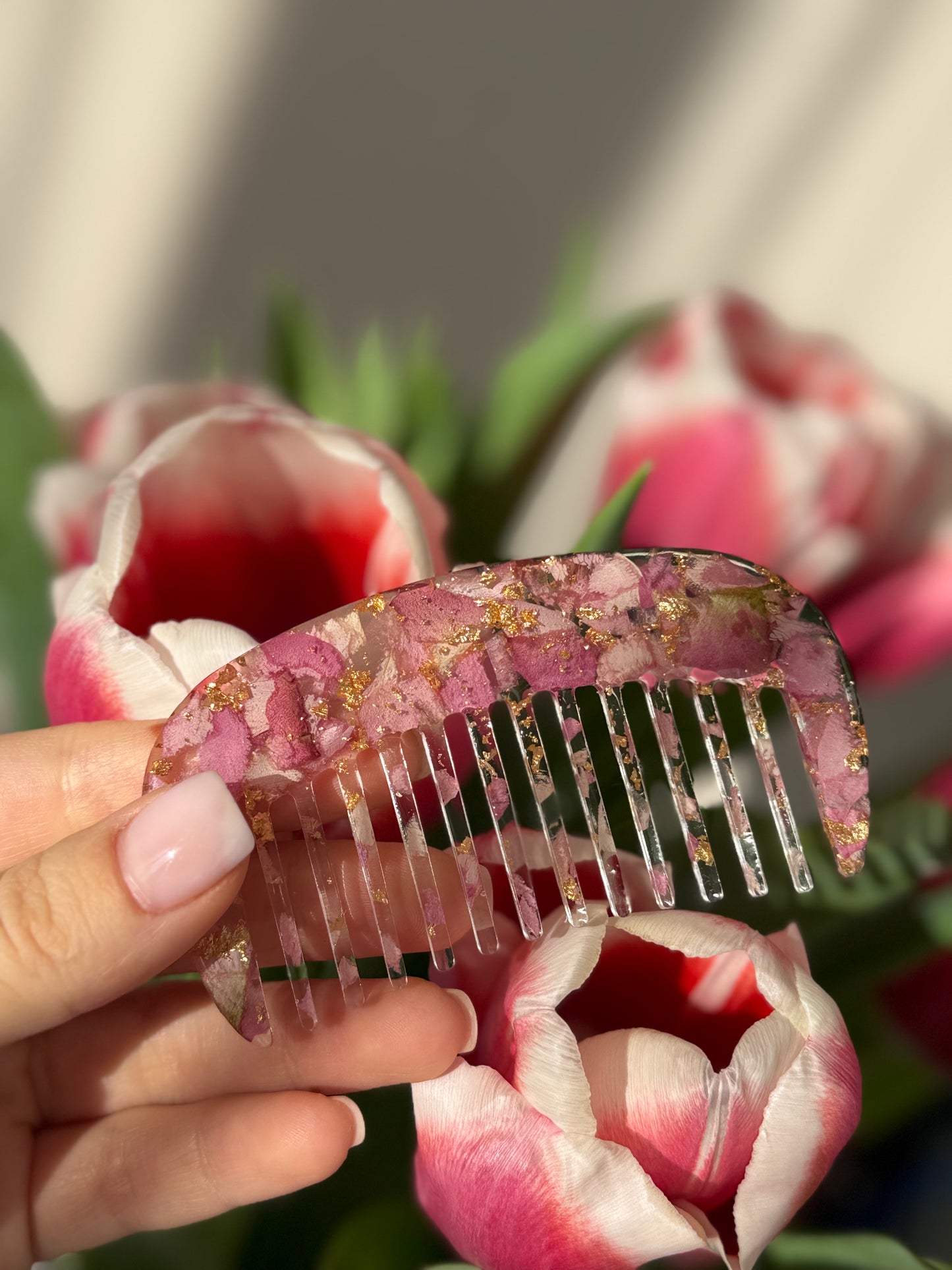 Handmade Floral Hair Comb with Natural Petals | Armenia