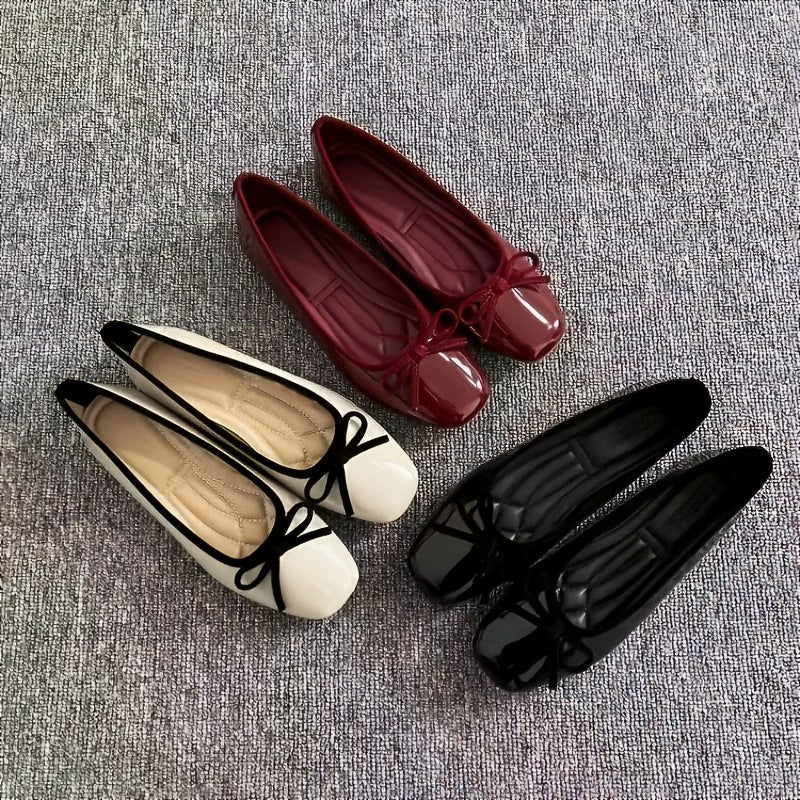 Artistic Style Flat Shoes with a Bow, Suitable for Spring And Autumn, Featuring a Soft Sole And a Good Fit., Women Shoes