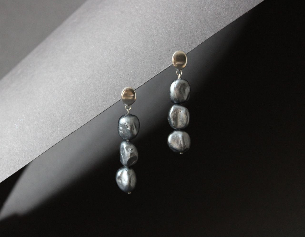 Handmade Pearl style clay Dangle Earrings | Modern Statement Jewelry Armenia