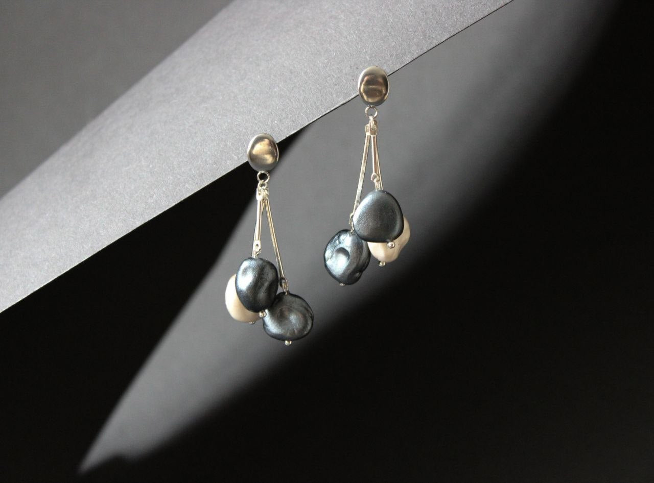 White Polymer Clay Drop Earrings – Handmade Statement Jewelry | Armenia