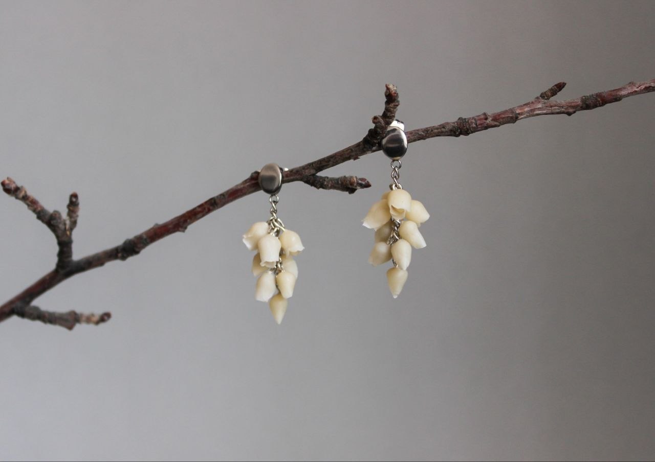 Hand-Carved Floral Drop Earrings | Elegant Handmade Jewelry Armenia