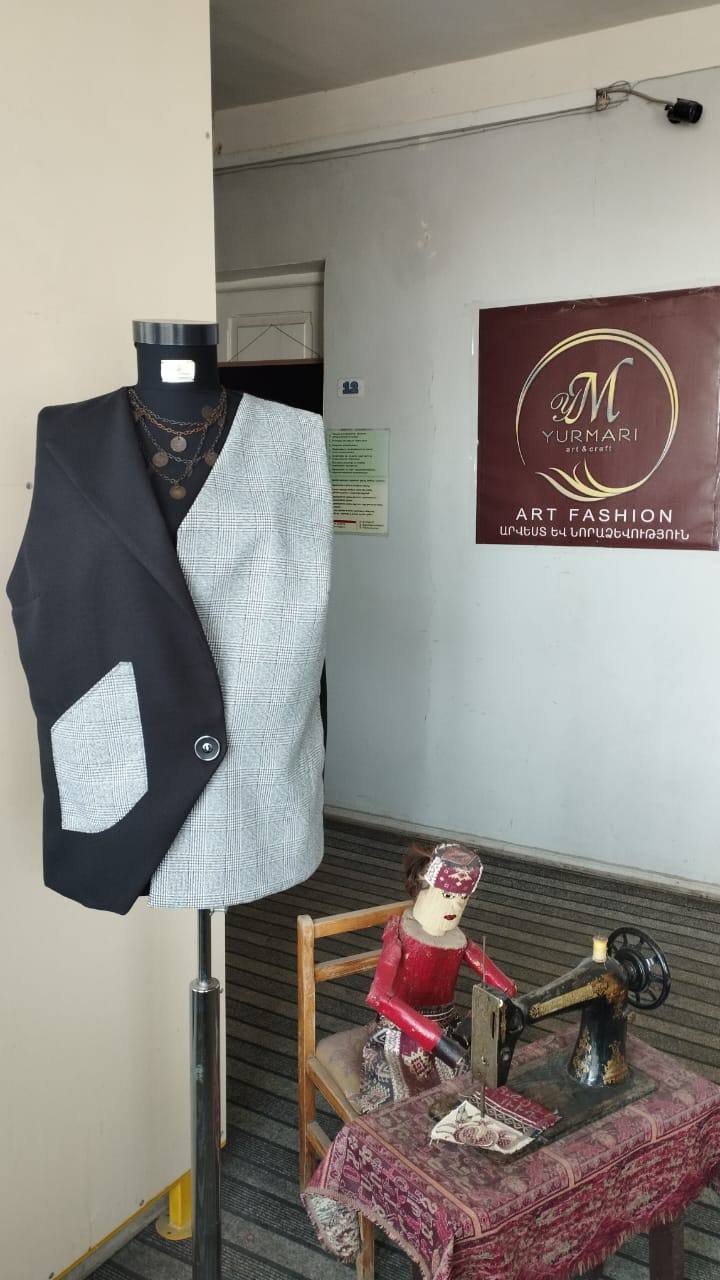 Gray and Black Glen Plaid Vest – Asymmetric Closure Vest | Armenia