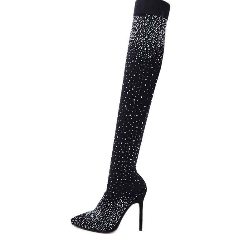 High Heels Over The Knee Boots With Pointed Toes And Thin Heels
