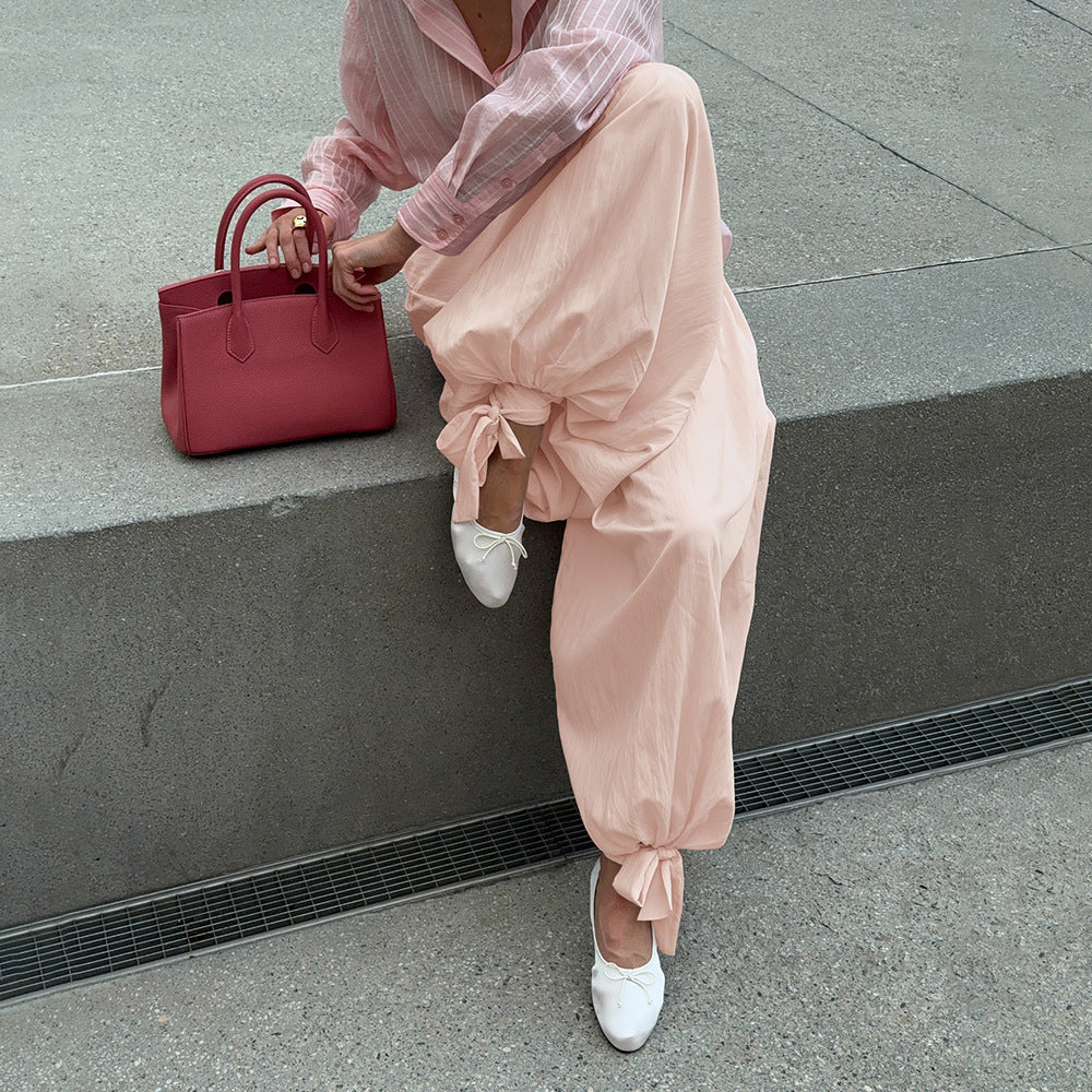 Strap-fit Slimming Loose Lantern Pants Women's Trousers