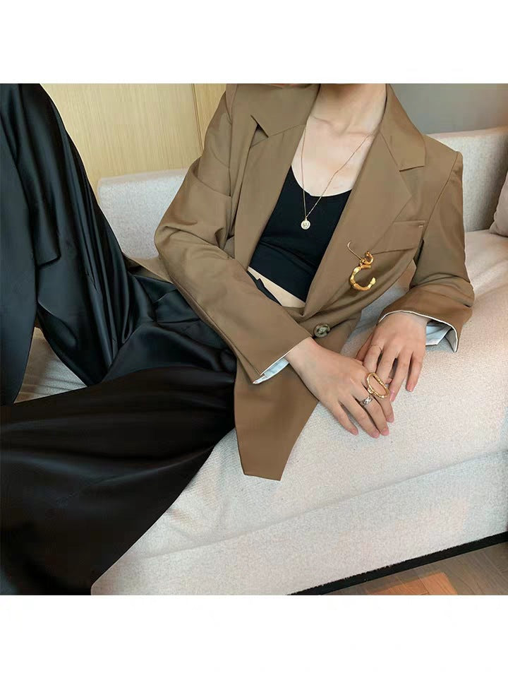 High end Satin drape wide leg pants