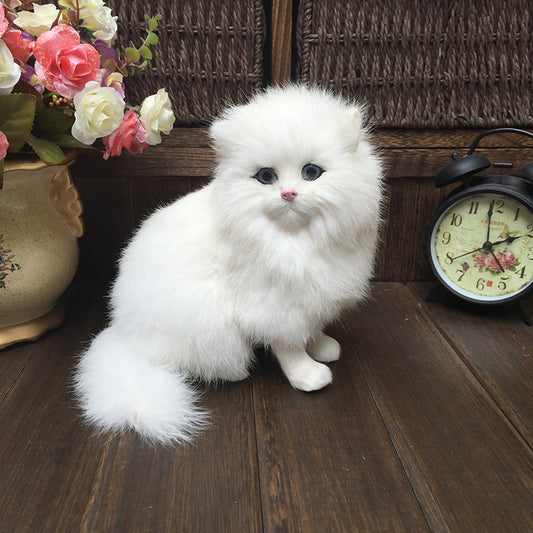 Handmade Imitation Persian Cat With Genuine Leather Fur, High-End Gifts, Jewelry And Crafts