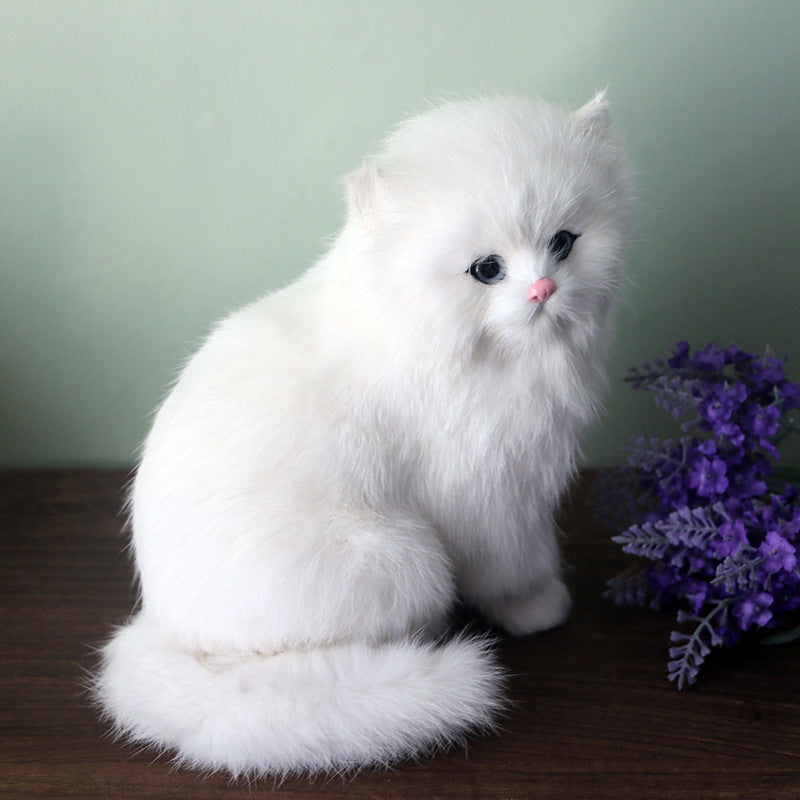 Handmade Imitation Persian Cat With Genuine Leather Fur, High-End Gifts, Jewelry And Crafts