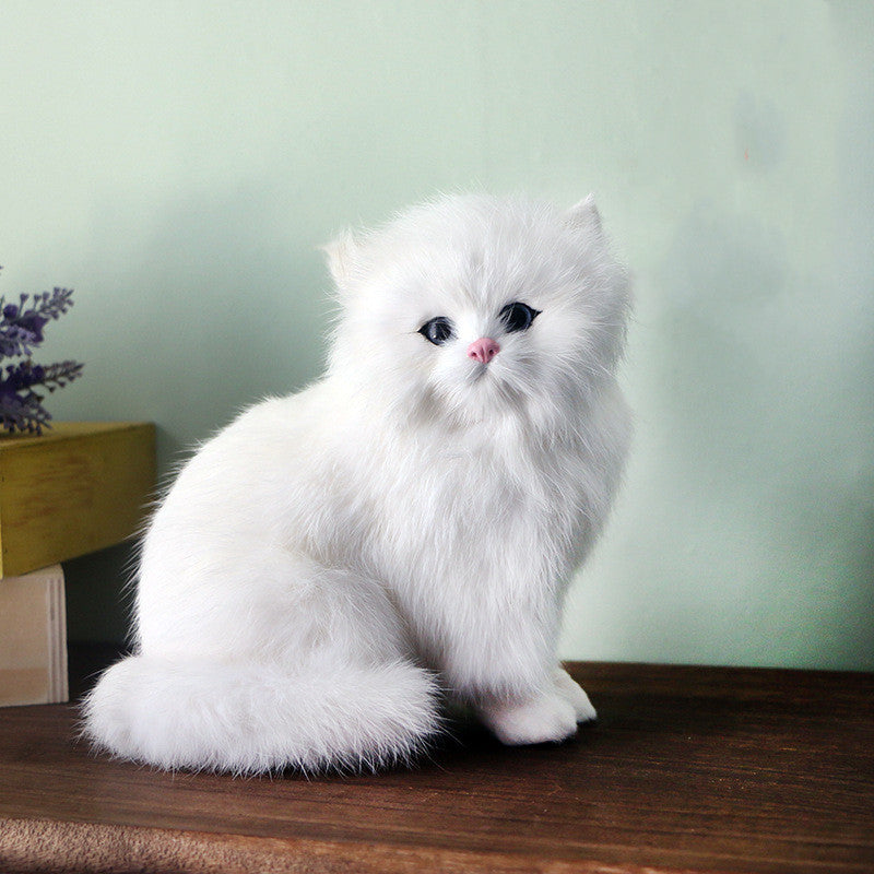 Handmade Imitation Persian Cat With Genuine Leather Fur, High-End Gifts, Jewelry And Crafts