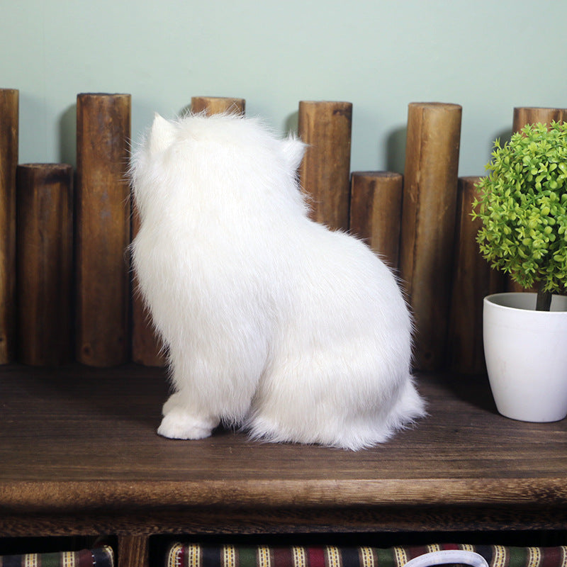 Handmade Imitation Persian Cat With Genuine Leather Fur, High-End Gifts, Jewelry And Crafts
