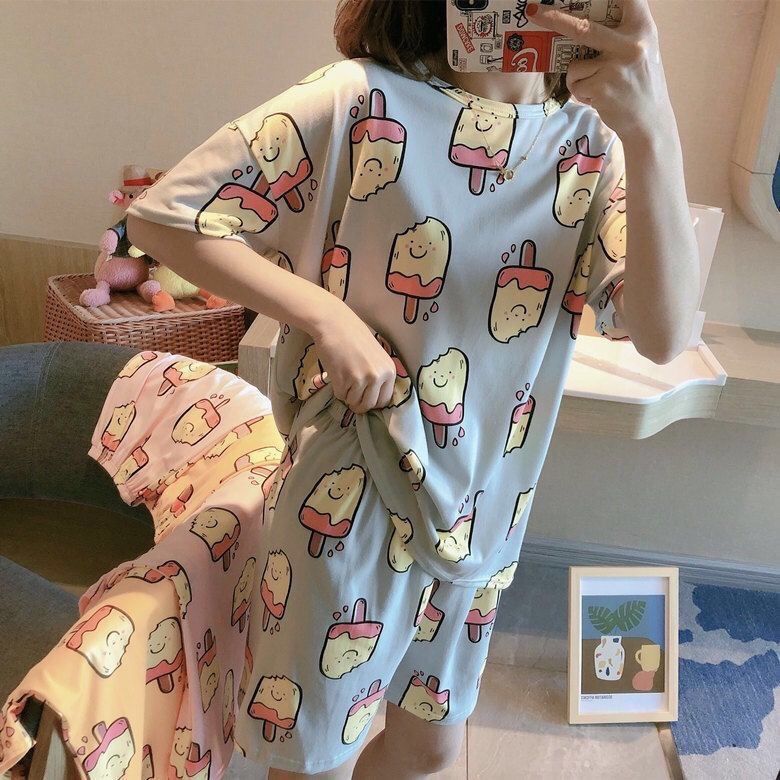 Korean Style Loose Cute Cartoon Casual Home Clothes