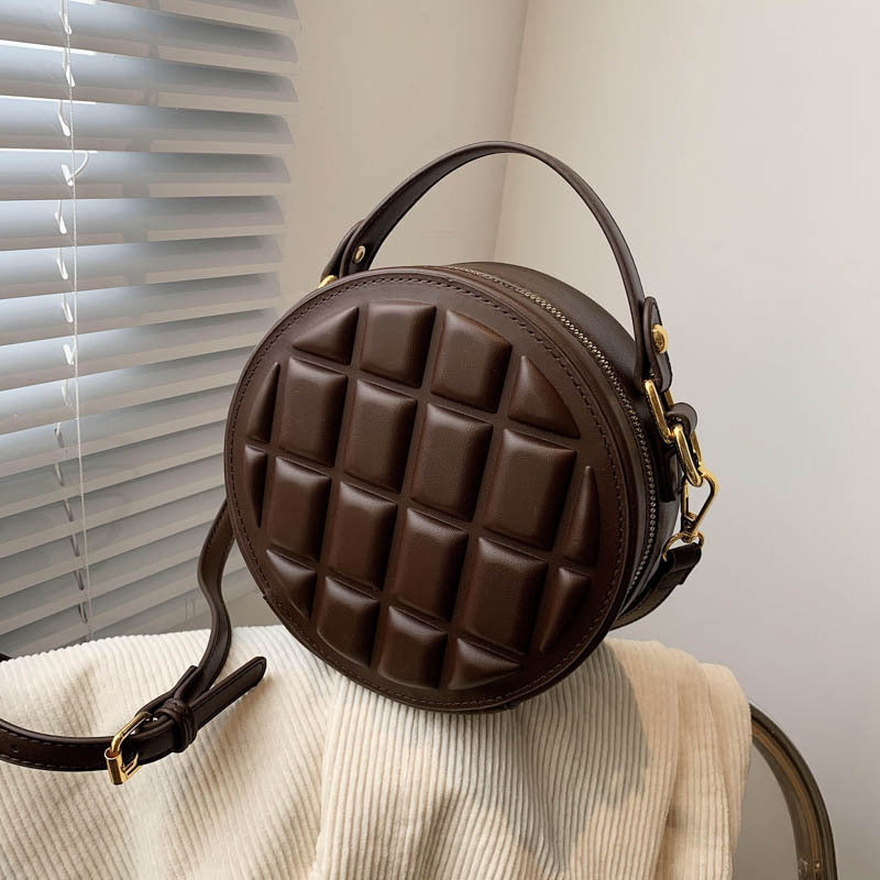 Pu Chocolate One-shoulder Diagonal Bag