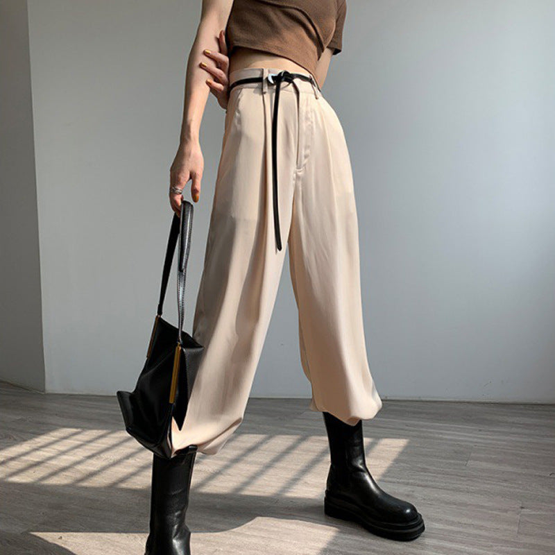 High end Satin drape wide leg pants