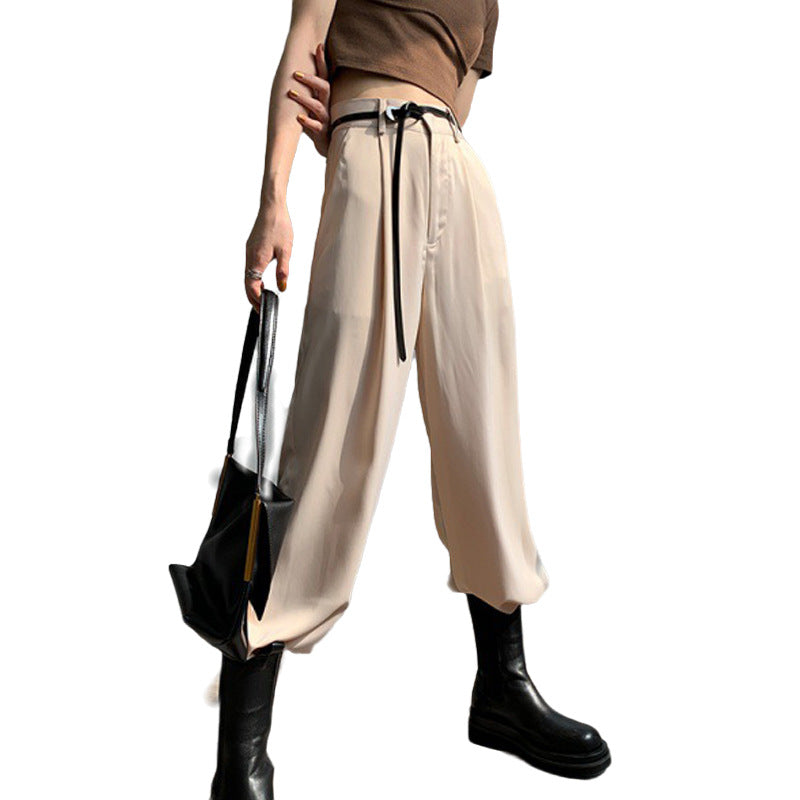 High end Satin drape wide leg pants