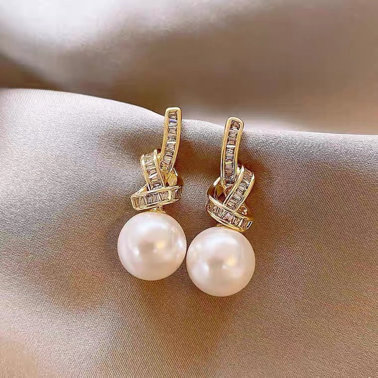 Light Luxury High-grade Micro Inlaid Zircon Chain Earrings