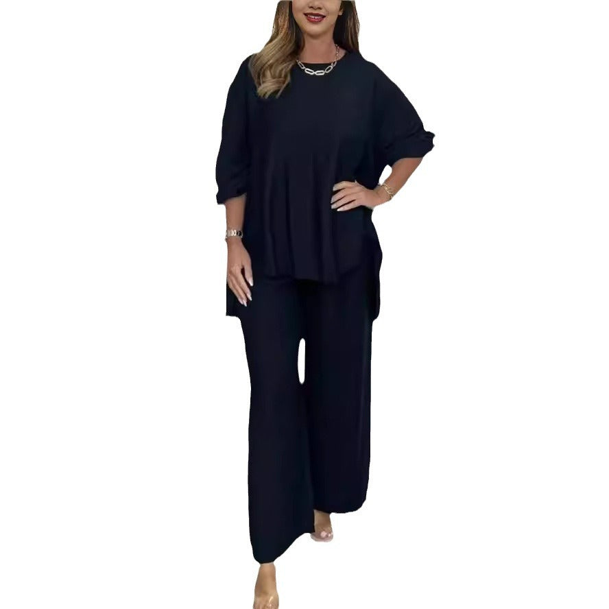 Acetate Satin Long Wide-leg Pants Dovetail Suit