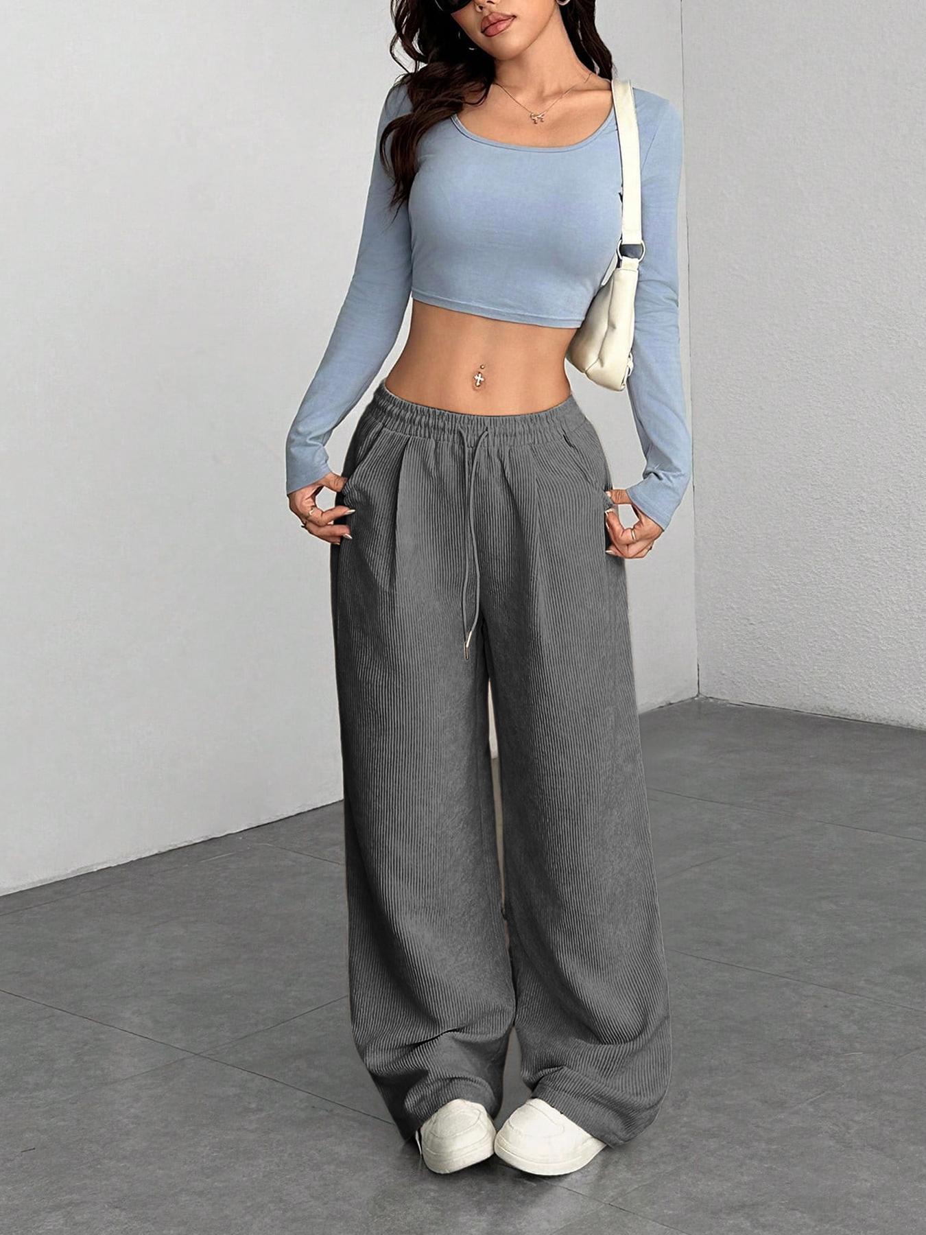 Corduroy Wide-leg Pants For Women Loose-fitting Figure-flattering And Drapey Casual
