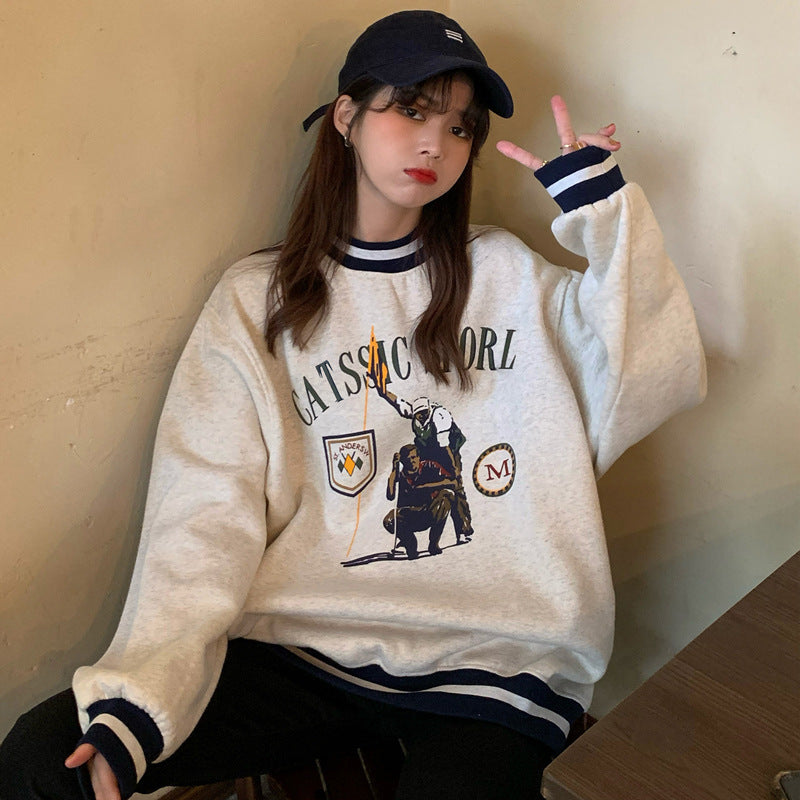 Women's Autumn And Winter Loose Korean Style Sweatshirt
