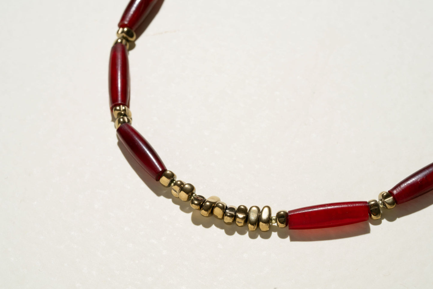 Handmade Deer Antler & Gold-Tone Hematite Necklace | Armenia