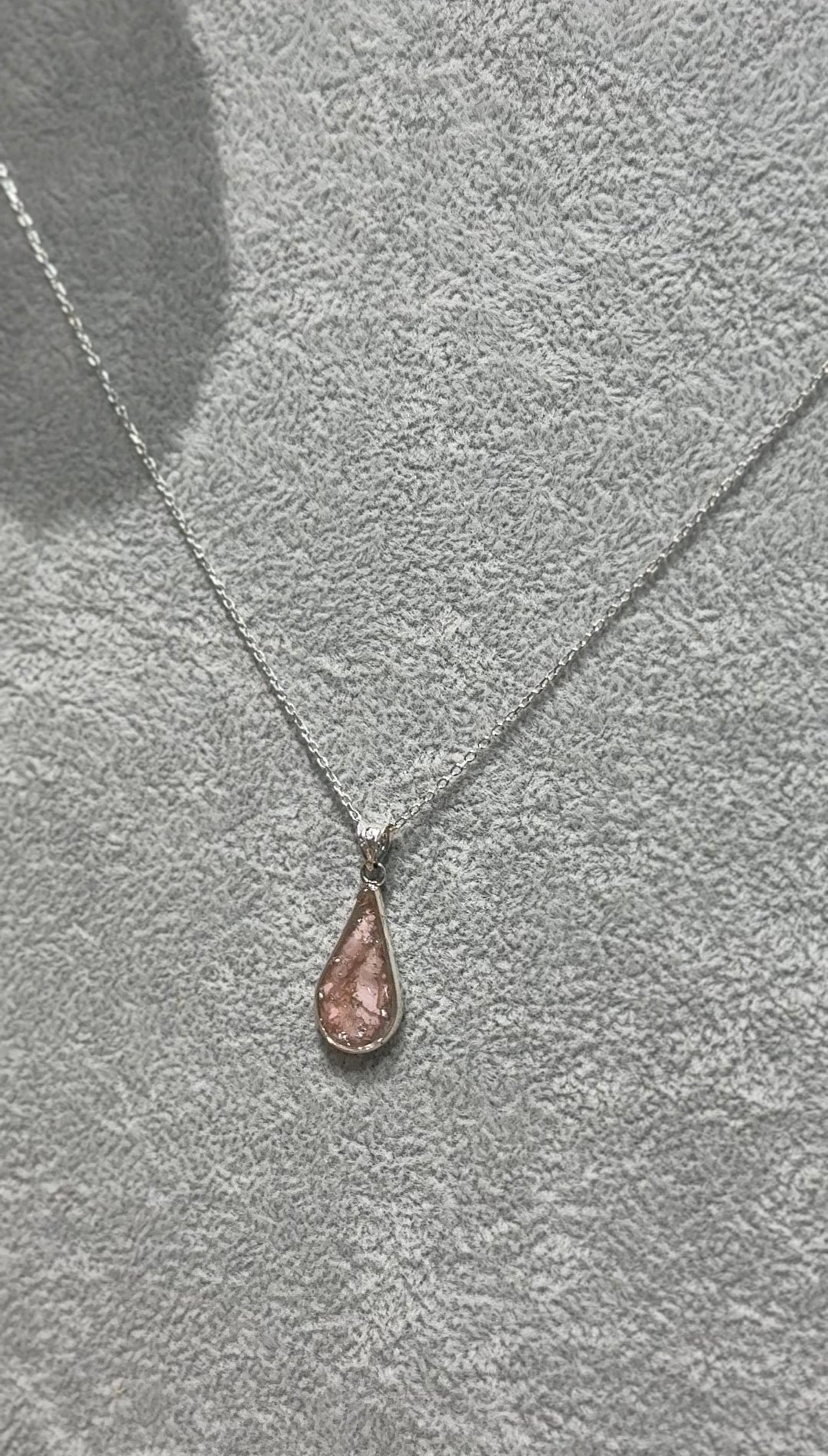 Drop-Shaped Rose Petal Necklace – 925 Sterling Silver | Armenia