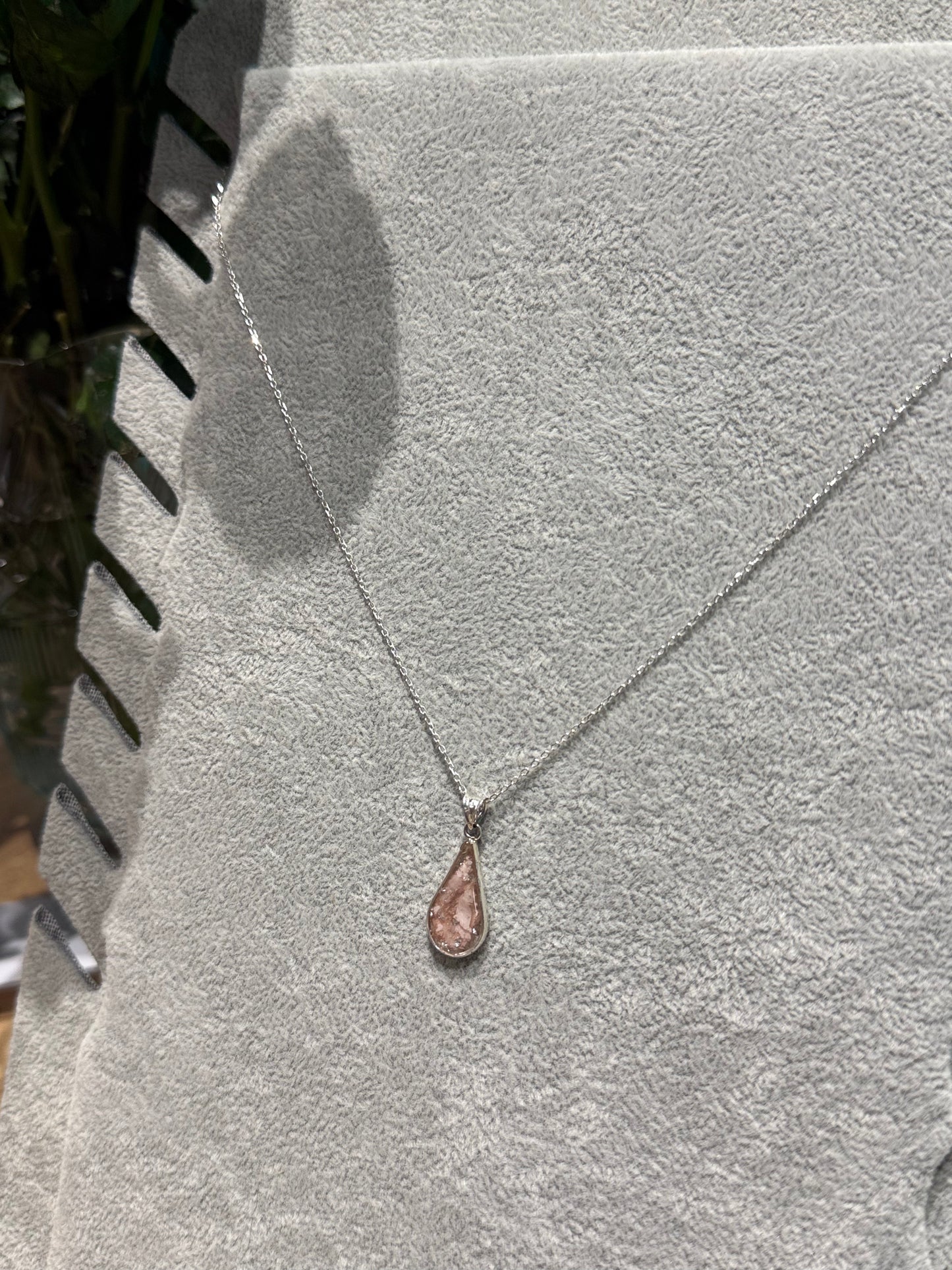 Drop-Shaped Rose Petal Necklace – 925 Sterling Silver | Armenia