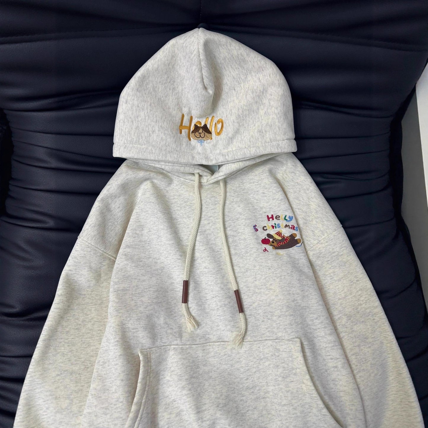 Cute Dachshund Embroidered Hoodie For Women