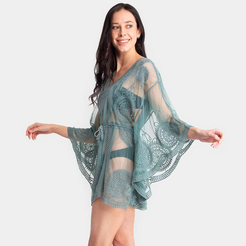 Women's Breathable Beach Lace Sun Protection Shirt Blouse