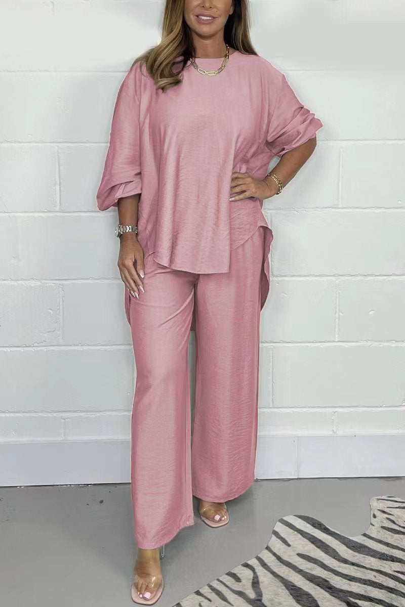 Acetate Satin Long Wide-leg Pants Dovetail Suit