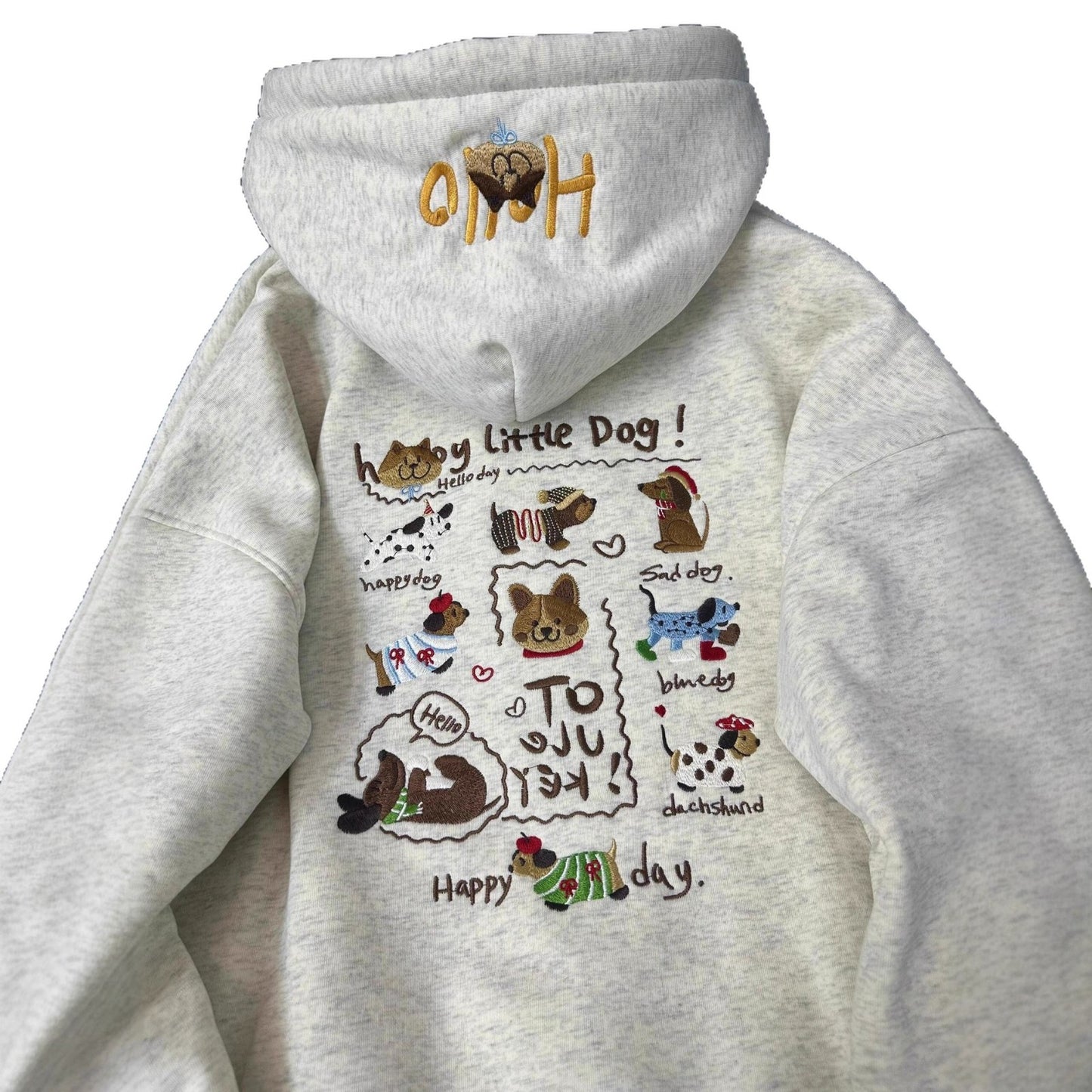 Cute Dachshund Embroidered Hoodie For Women