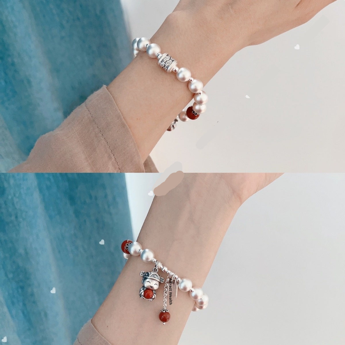 999 Fine Silver Lucky Fortune Cat Bracelet For Women