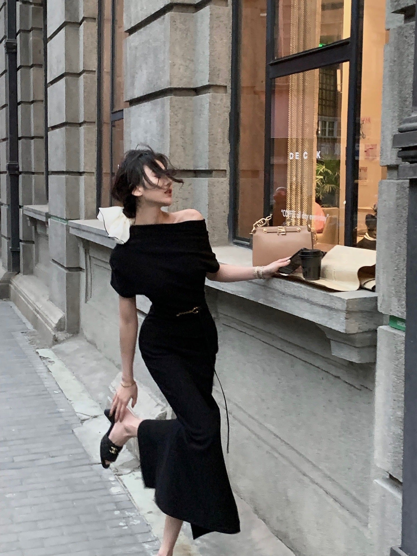 Fashion Sloping Shoulder Dress Spring Women