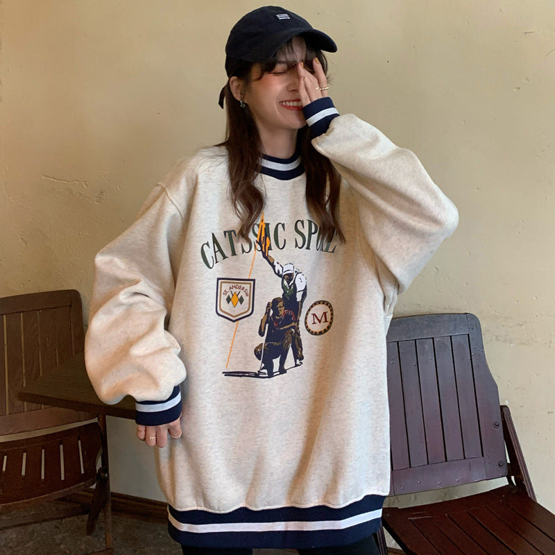 Women's Autumn And Winter Loose Korean Style Sweatshirt