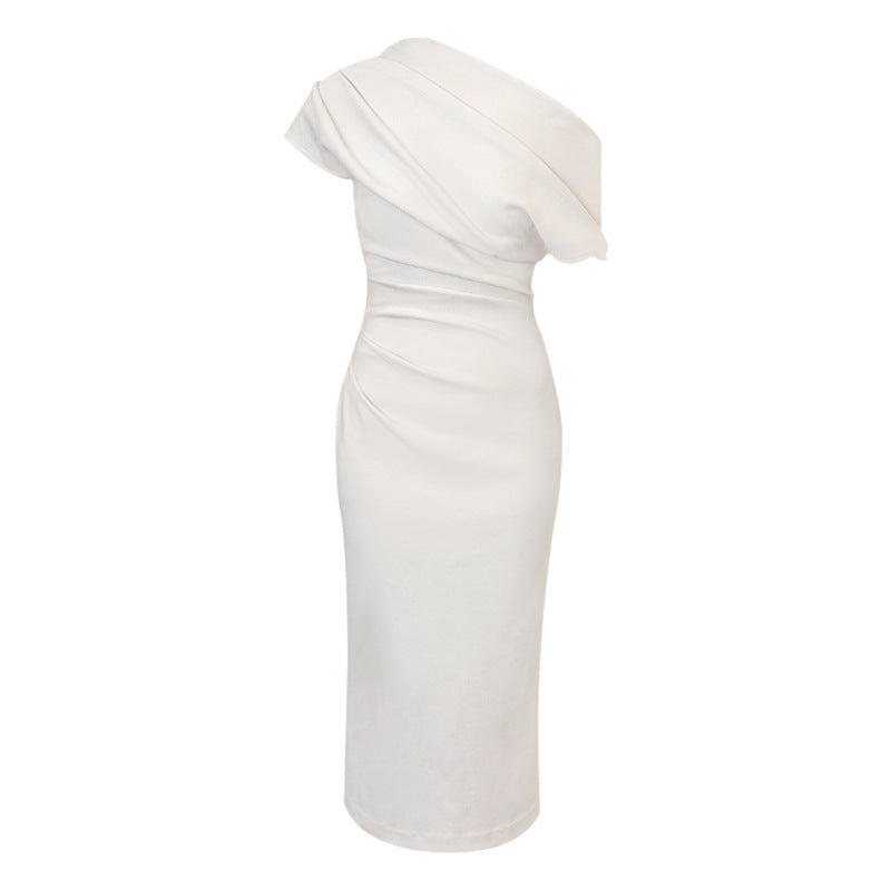 Fashion Sloping Shoulder Dress Spring Women
