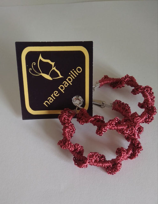 Handmade Textured Crochet Hoop Earrings | Vintage Style Jewelry Armenia