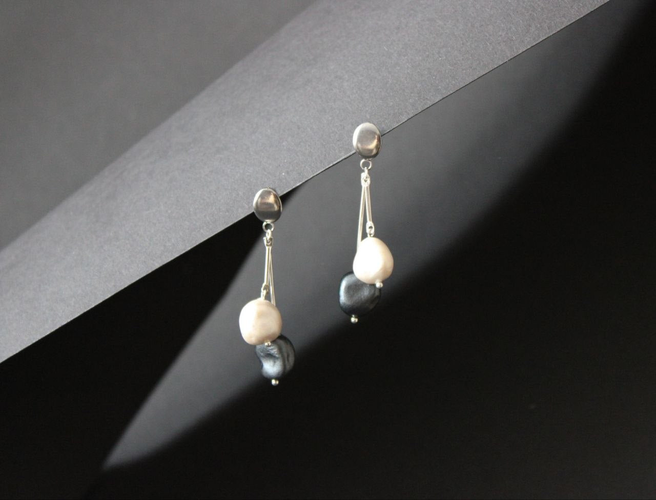 White Teardrop Stone style Drop Earrings – Elegant Silver-Tone Jewelry | Armenia