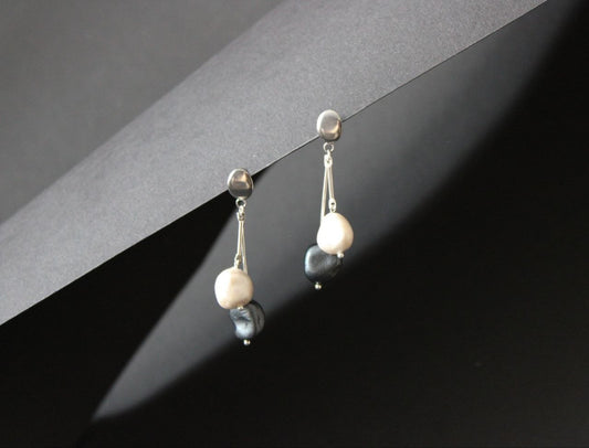 White Teardrop Stone style Drop Earrings – Elegant Silver-Tone Jewelry | Armenia