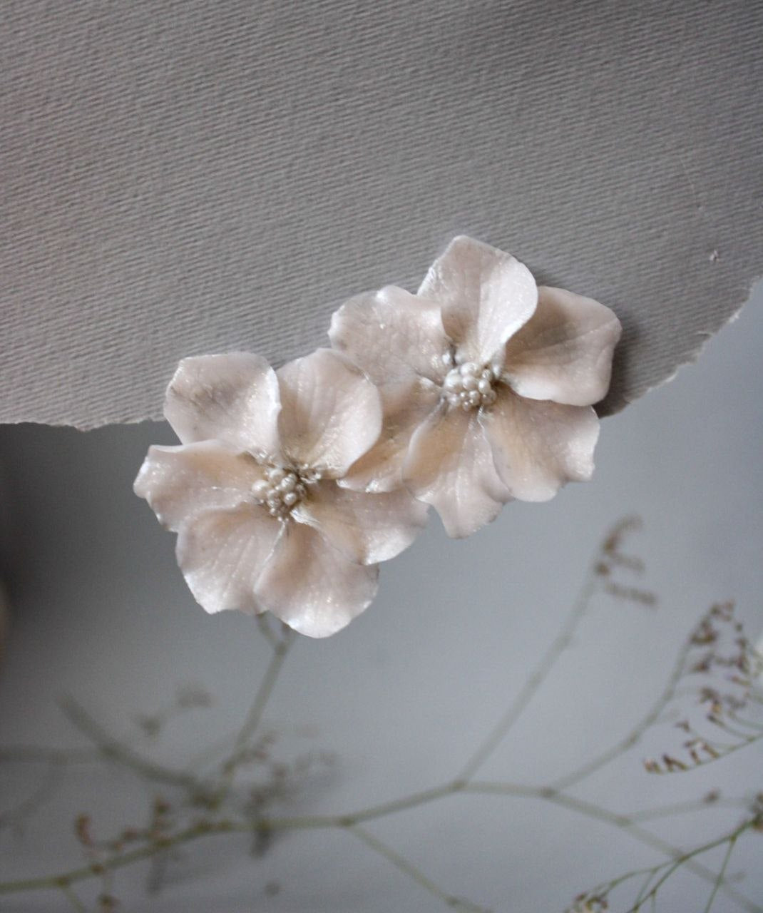 Handmade Layered Floral Earrings with Pearl Detail | Armenia