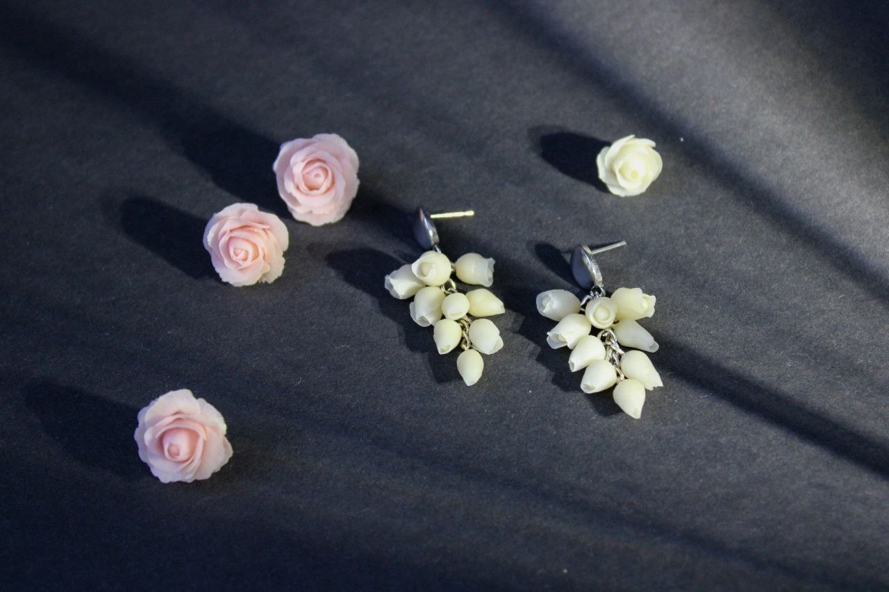Hand-Carved Floral  Drop Earrings | Elegant Handmade Jewelry Armenia