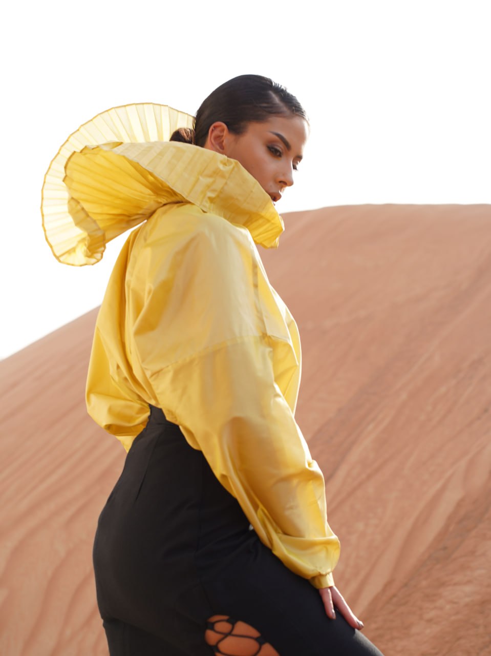 Hand-Pleated Collar Silk Shirt – Luxury Women's Blouse | Armenia