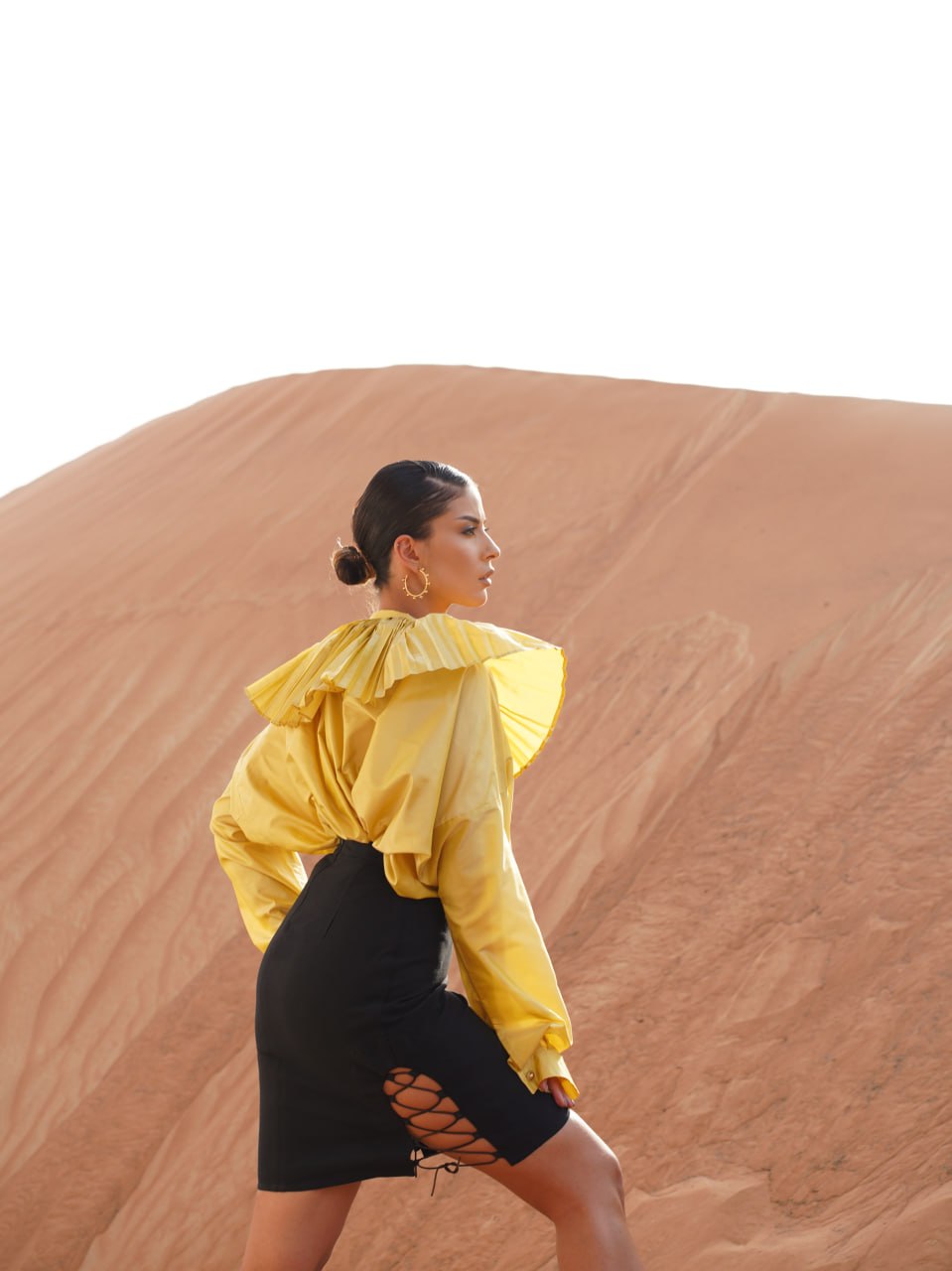 Hand-Pleated Collar Silk Shirt – Luxury Women's Blouse | Armenia