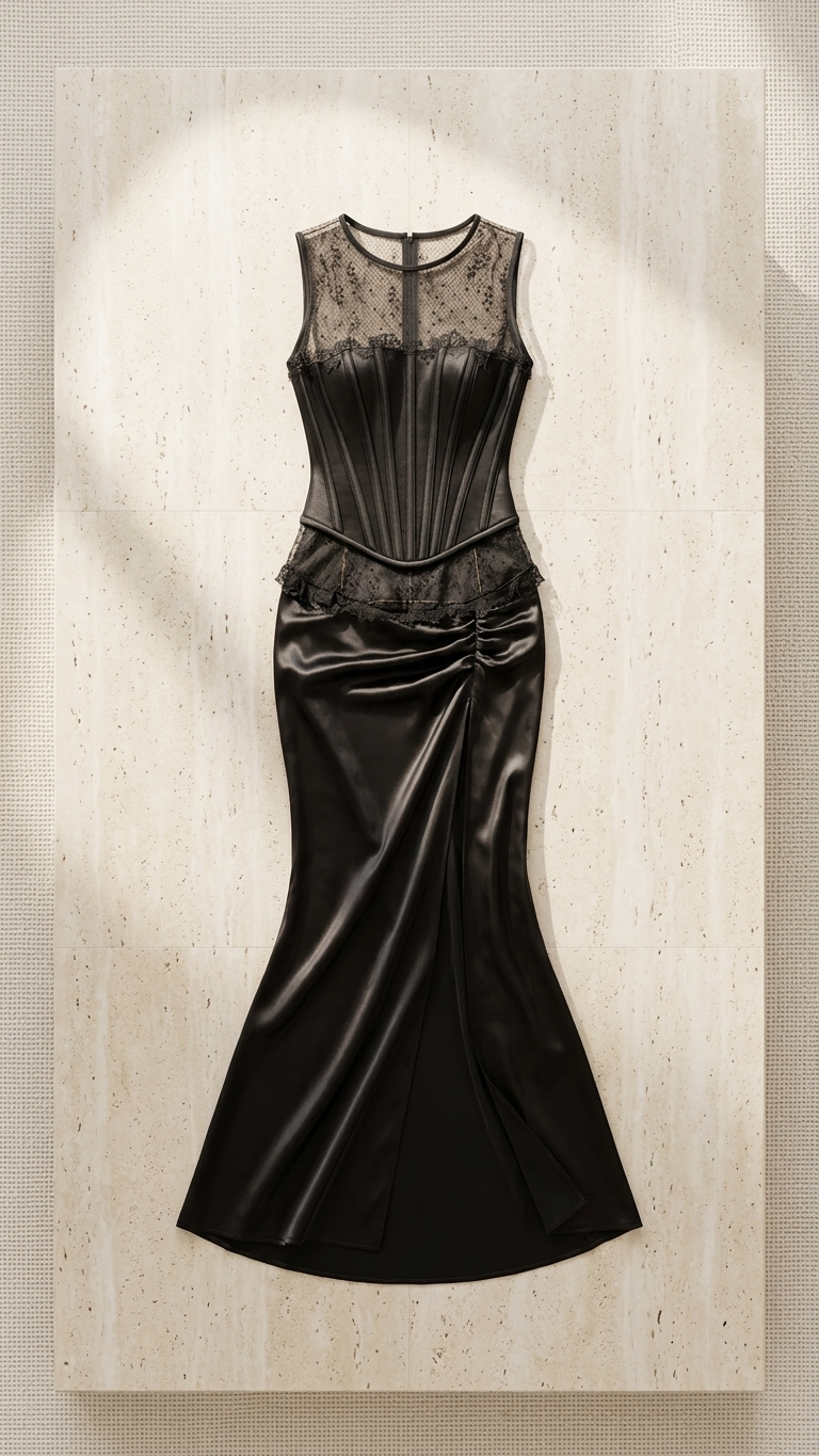 Black Corset Evening Gown with High Slit | Elegant Formal Dress Armenia
